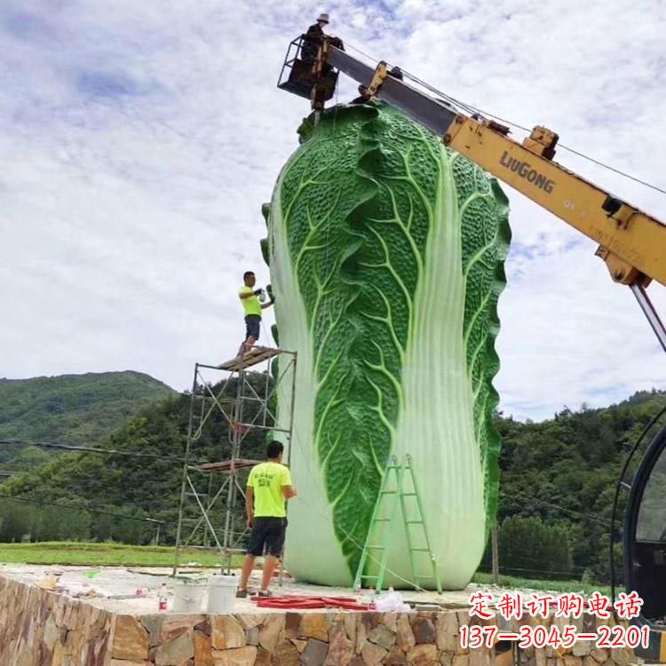 云南白菜石雕凳-景区园林大型仿真植物景观