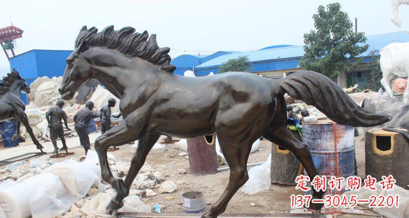 云南玻璃钢仿铜马广场动物雕塑 (2)