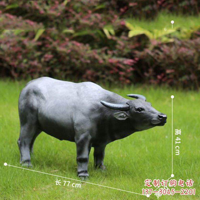 云南玻璃钢仿真水牛-公园草坪动物雕塑摆件