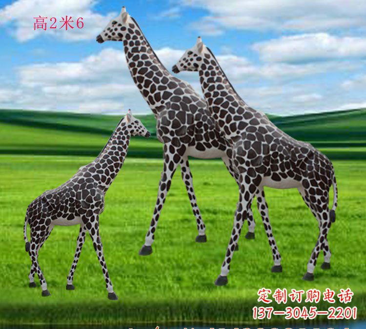 云南玻璃钢仿真长颈鹿雕塑