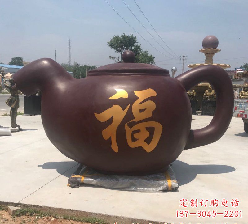 云南玻璃钢茶壶雕塑