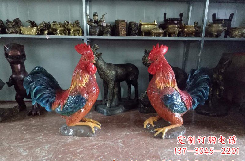 云南玻璃钢公鸡雕塑——给环境带来美丽的色彩