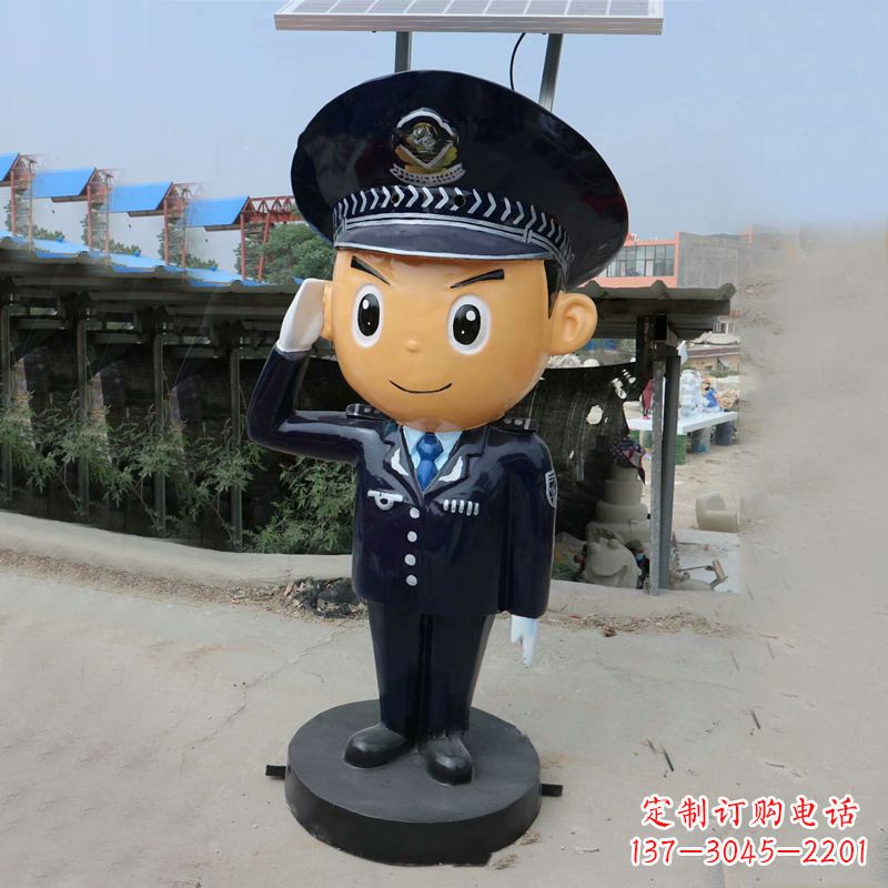 云南玻璃钢警察雕塑