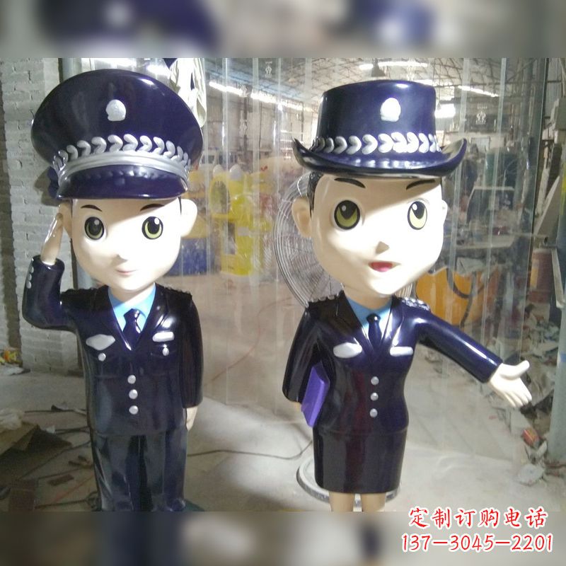 云南玻璃钢警察雕塑表达警队宗旨