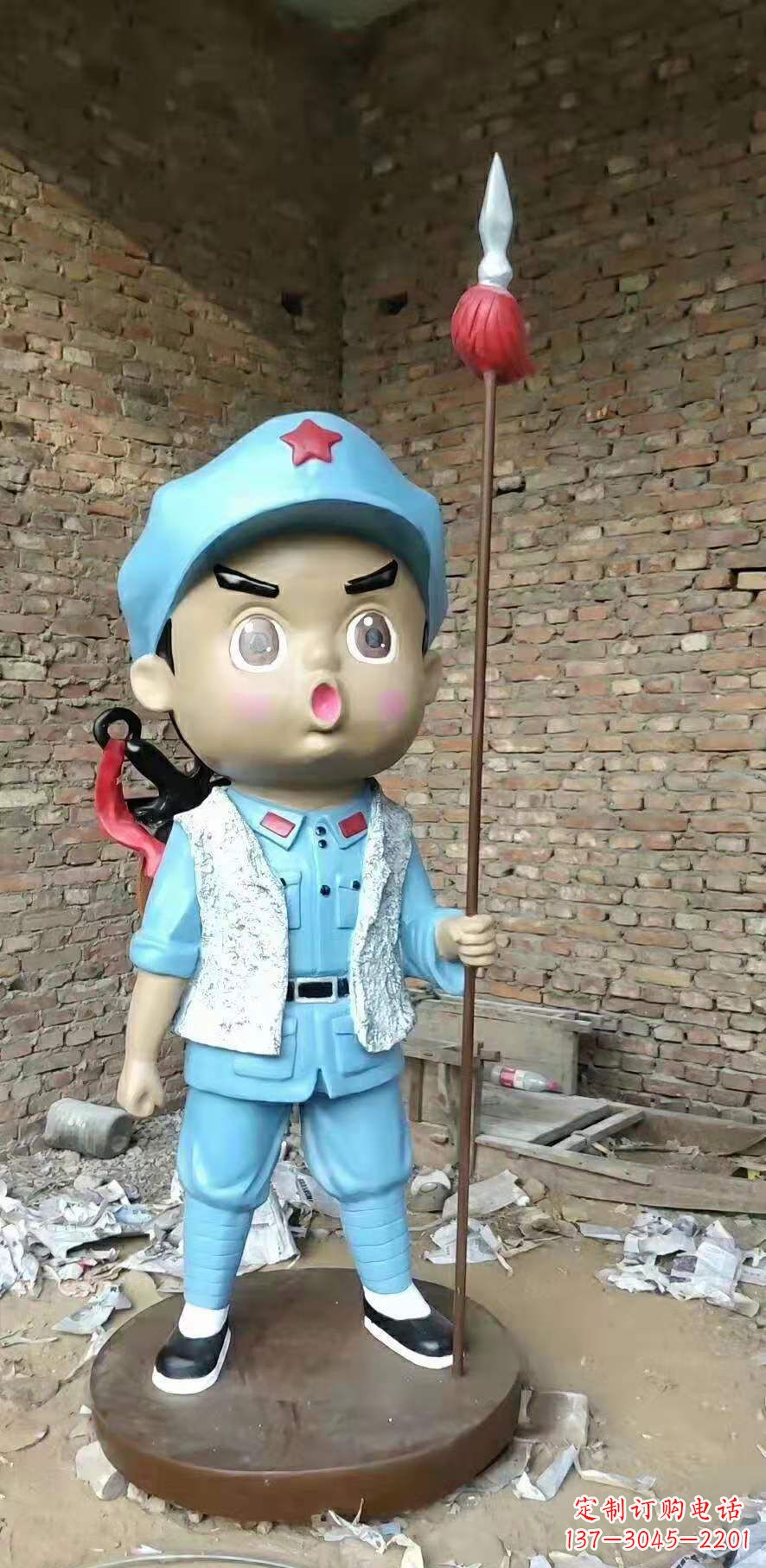 云南玻璃钢小红军雕塑广场人物雕塑户外摆件