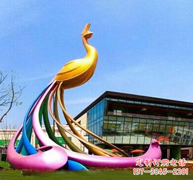 云南不锈钢彩色孔雀雕塑
