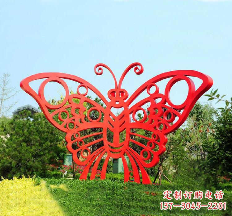 云南不锈钢草坪蝴蝶雕塑让草坪绽放蝴蝶之美