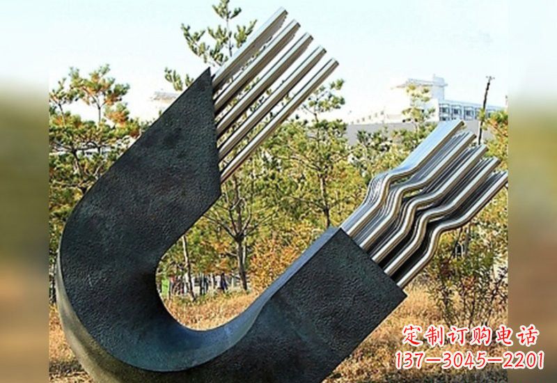 云南不锈钢抽象磁铁雕塑