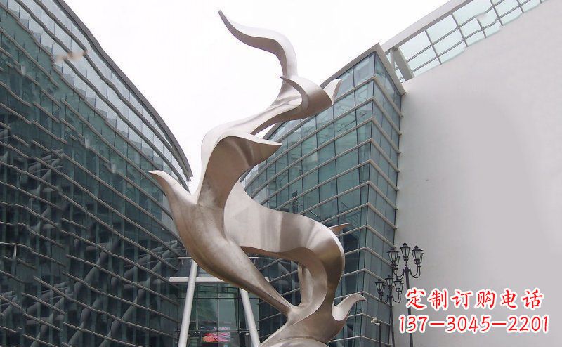 云南不锈钢抽象大雁鸽子雕塑