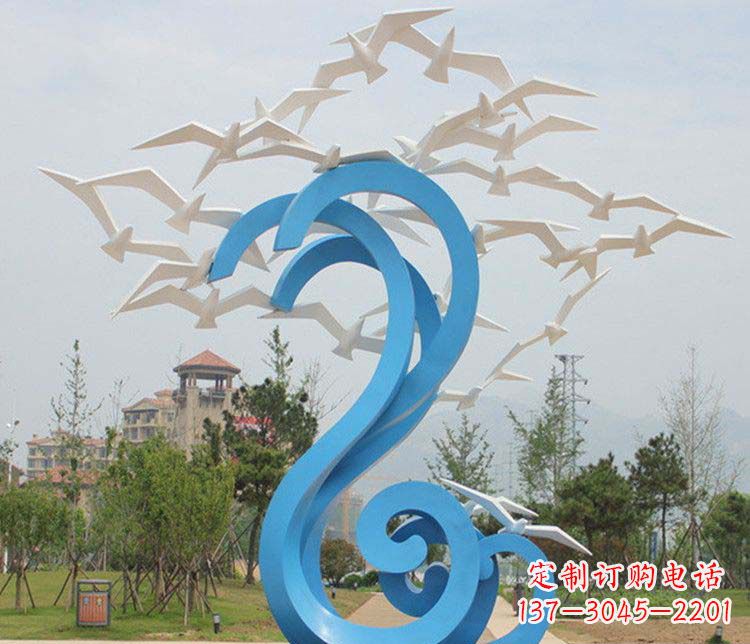 云南不锈钢抽象大雁雕塑1