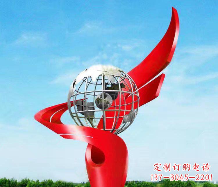 云南不锈钢地球雕塑精美的艺术品