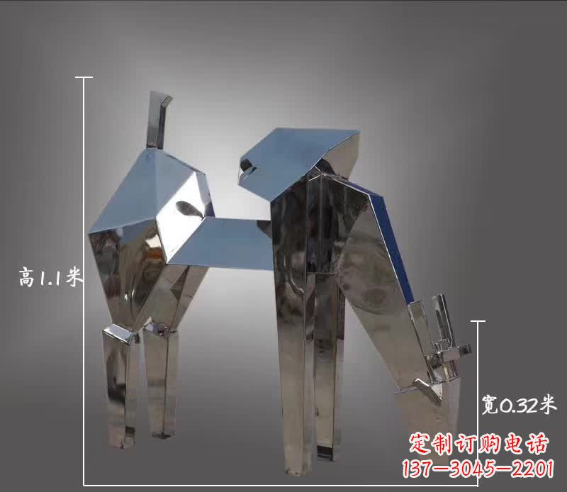 云南不锈钢动物雕塑——鹿