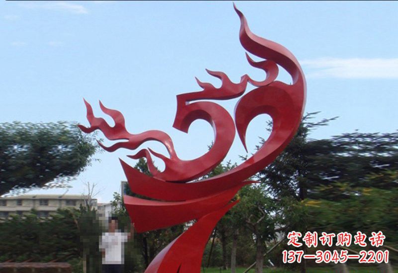云南不锈钢凤凰涅槃雕塑——象征着新生