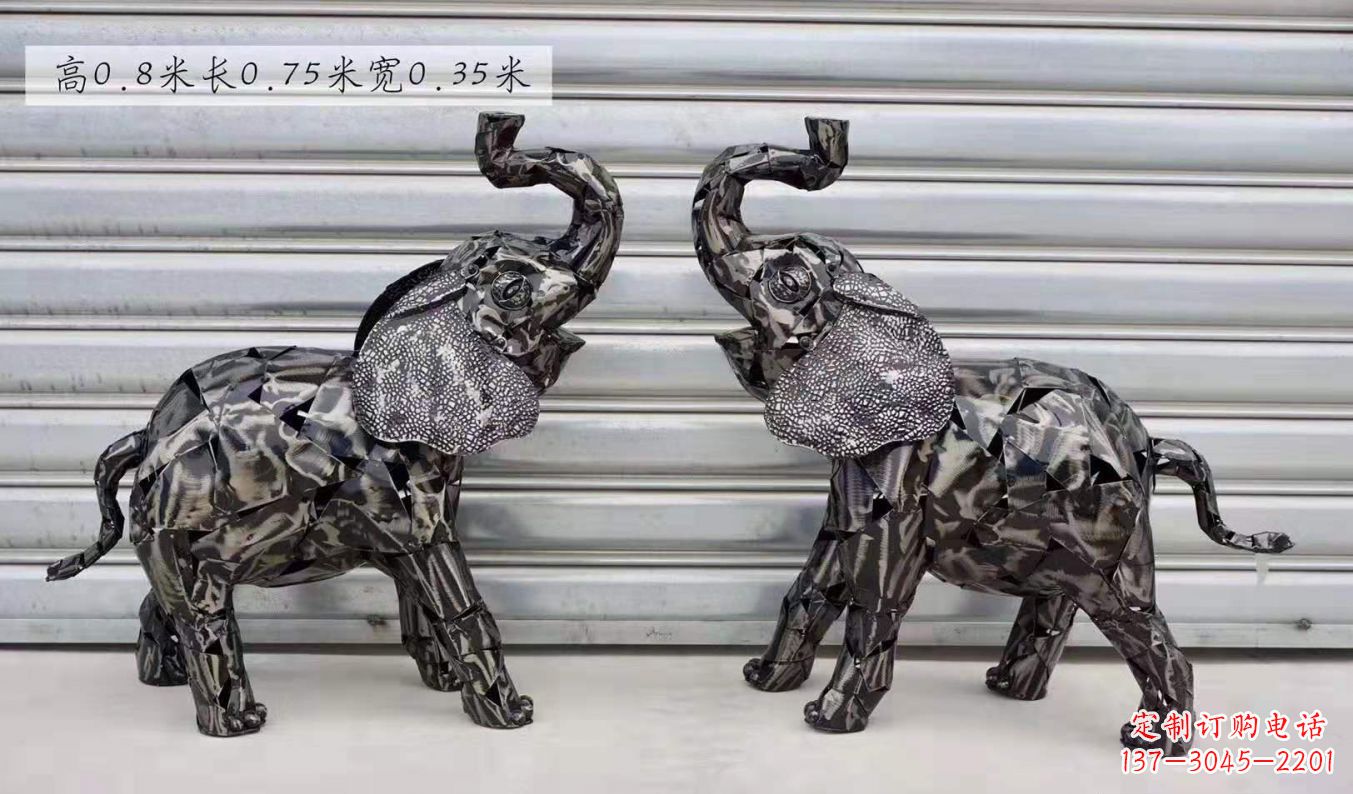 云南不锈钢大象雕塑精美的摆件装饰