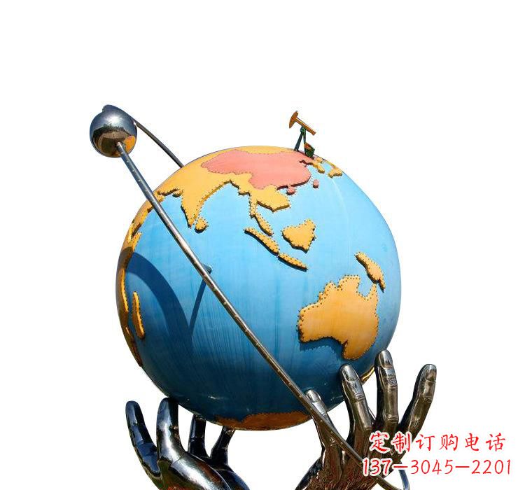 云南不锈钢地球雕塑象征着世界和平