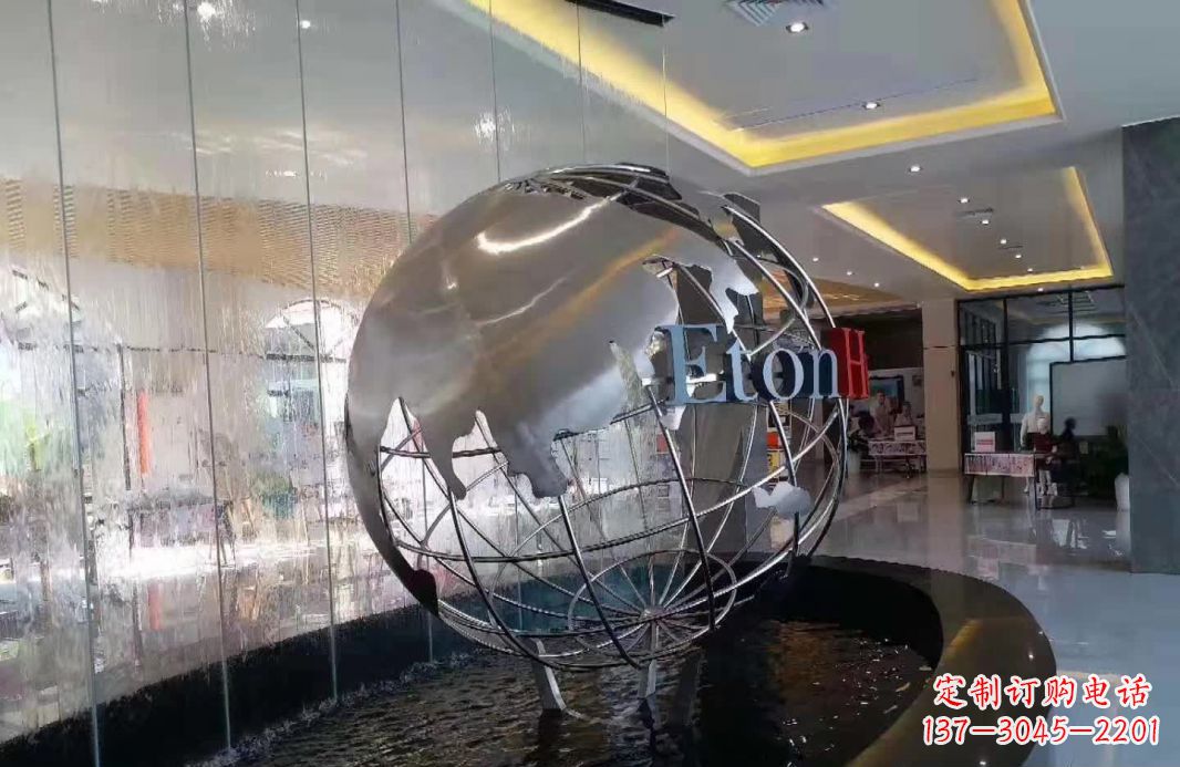 云南不锈钢地球仪喷泉雕塑1