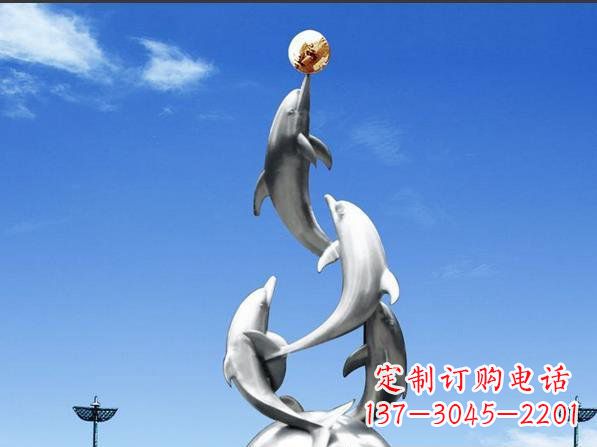 云南不锈钢海豚雕塑精致美观的艺术品