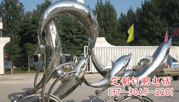 云南不锈钢海豚雕塑精美雕刻展现海洋之美