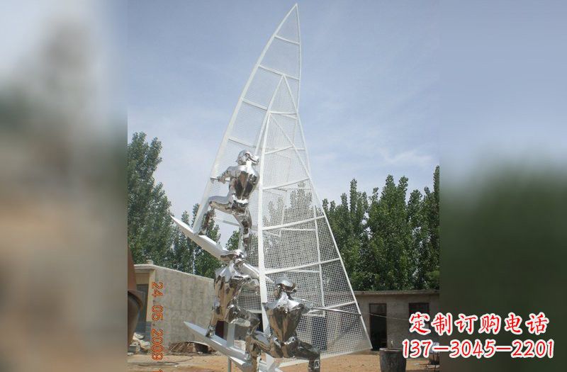 云南不锈钢帆船雕塑精美的艺术品