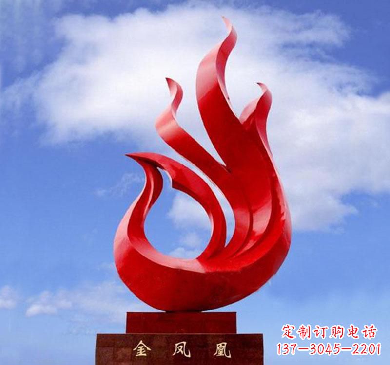 云南不锈钢凤凰雕塑——精致灵动的艺术品