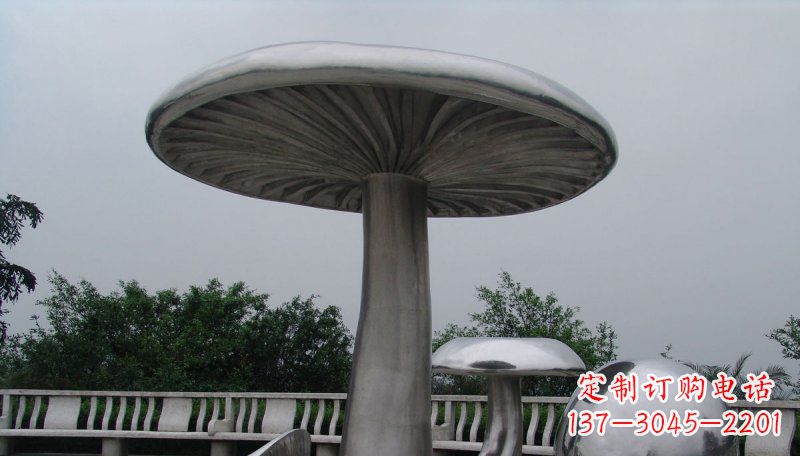 云南不锈钢仿真蘑菇凉亭雕塑