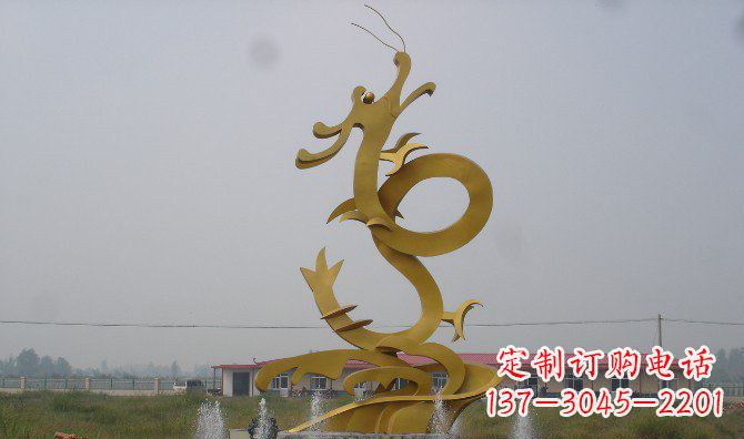 云南不锈钢飞龙雕塑精美传承中华文化