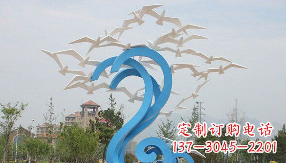云南鸽子雕塑不锈钢的象征