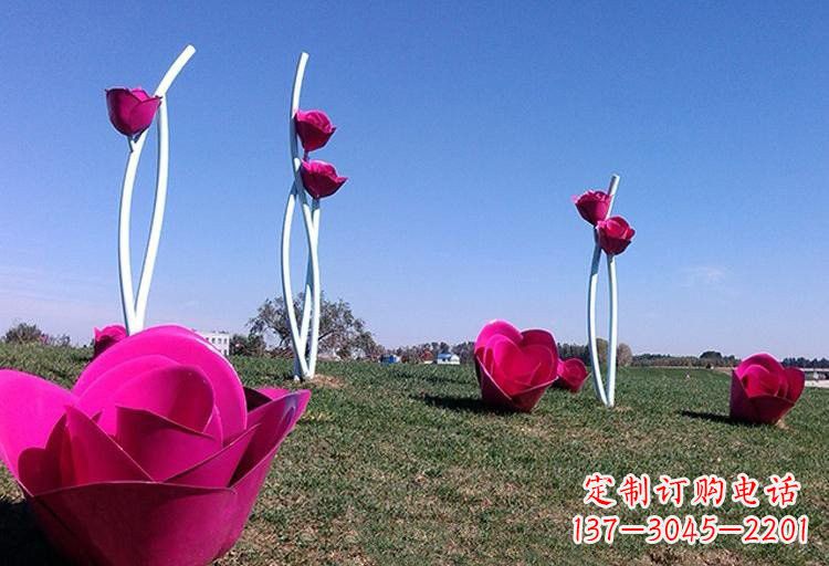 云南不锈钢玫瑰雕塑美丽的艺术之作