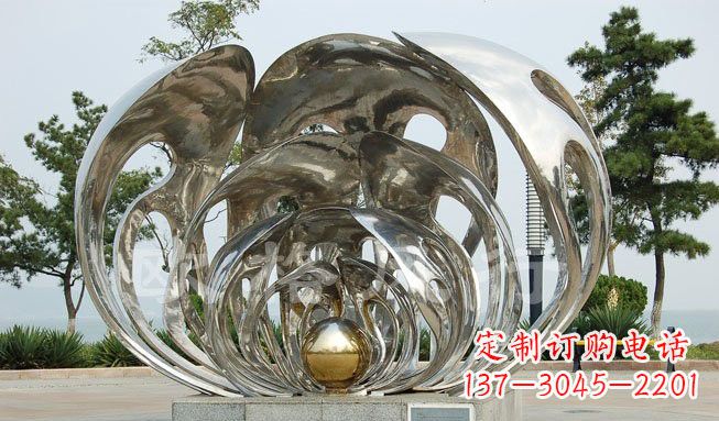 云南不锈钢贝壳珍珠雕塑艺术的融合