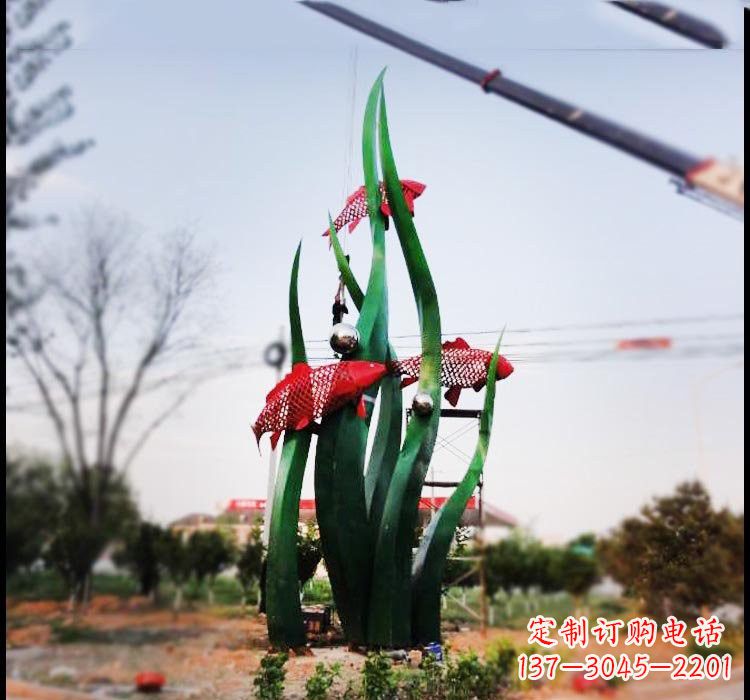 云南不锈钢鲤鱼雕塑美轮美奂的艺术之作