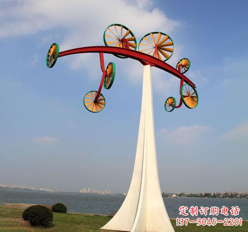 云南不锈钢风车雕塑缔造美丽公园