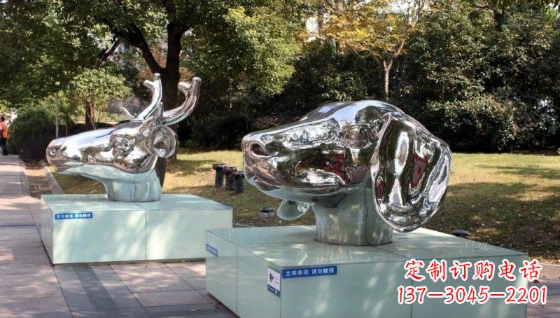 云南不锈钢十二生肖动物头像雕塑的魅力