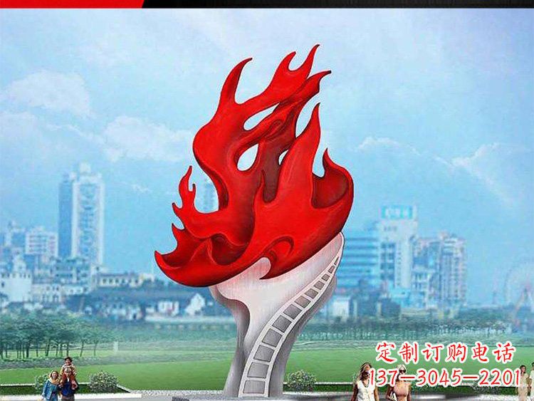 云南不锈钢火炬雕塑——激发民族自信的象征