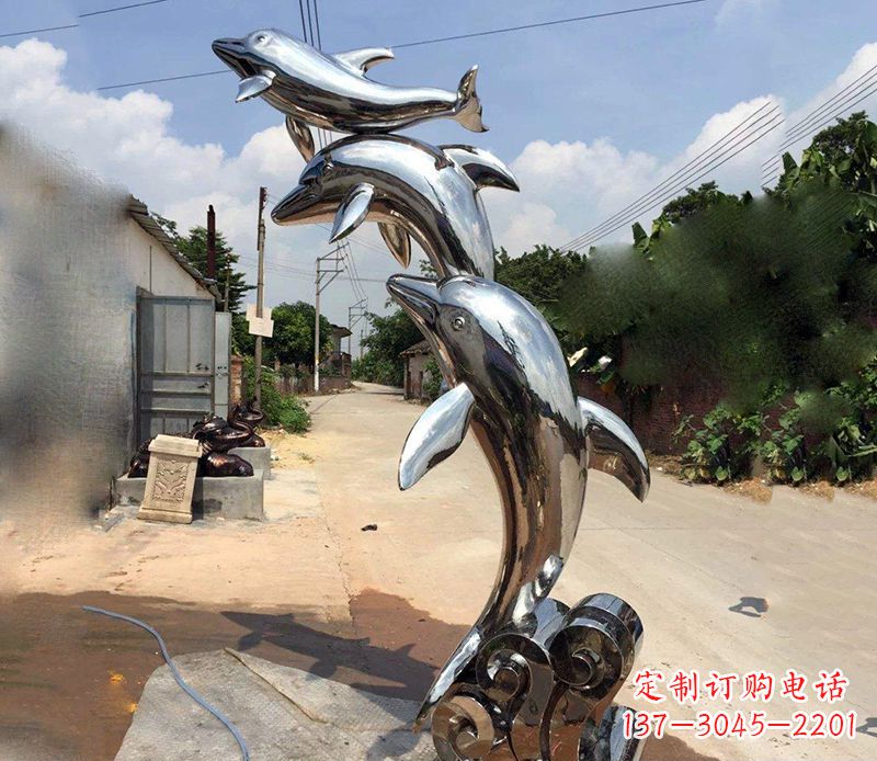 云南不锈钢海豚雕塑艺术的浪漫