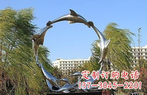 云南不锈钢海豚雕塑美的化身