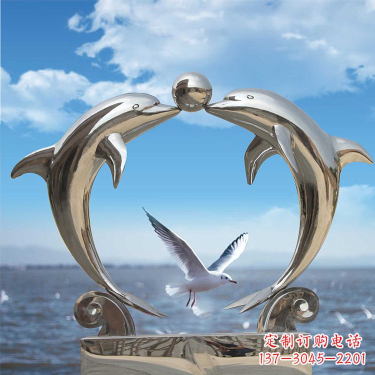 云南不锈钢海豚雕塑精美的海洋之美