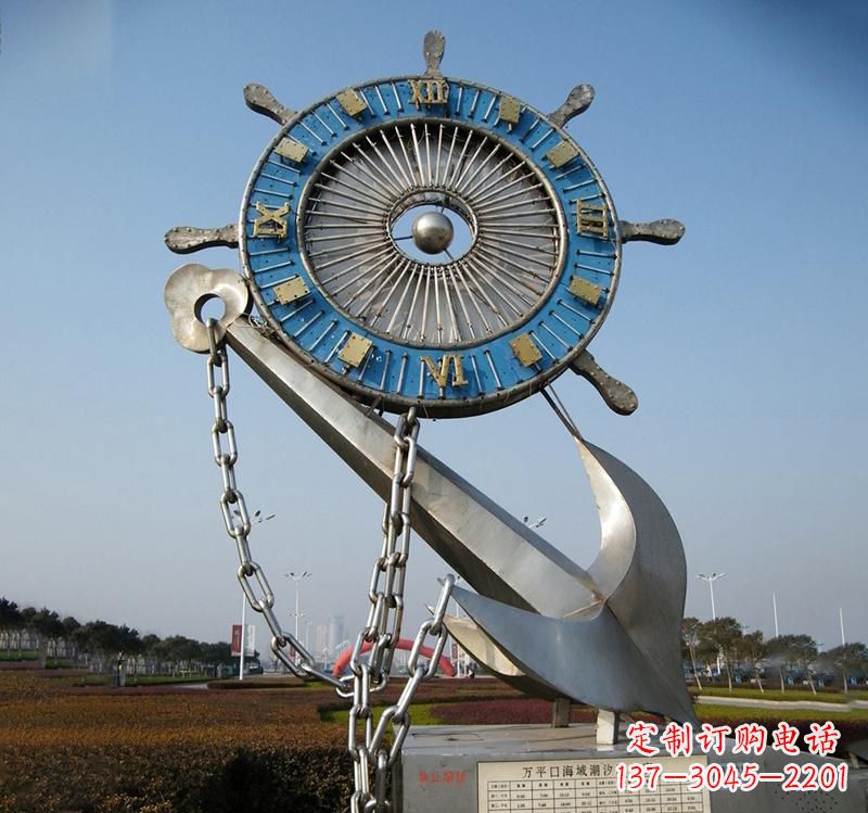 云南不锈钢海洋船舵雕塑海洋之美的象征