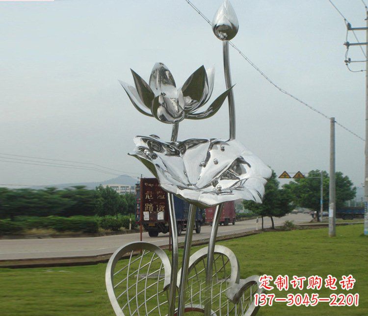 云南精美不锈钢荷叶雕塑
