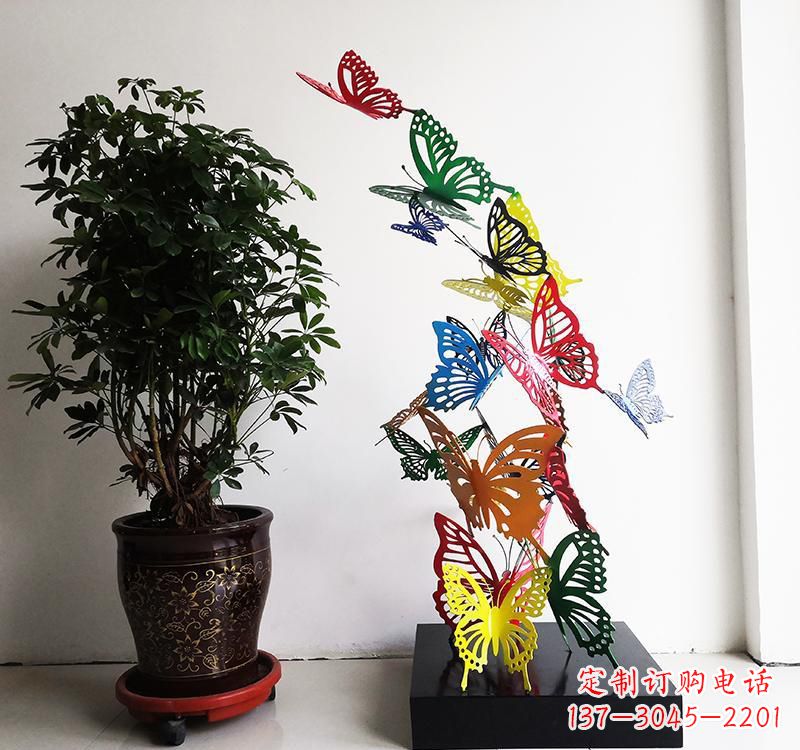 云南不锈钢蝴蝶雕塑精美的艺术品