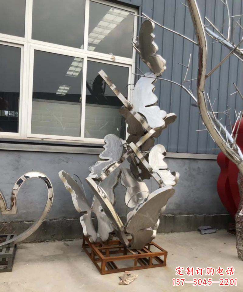 云南蝴蝶之舞不锈钢雕塑精美绝伦