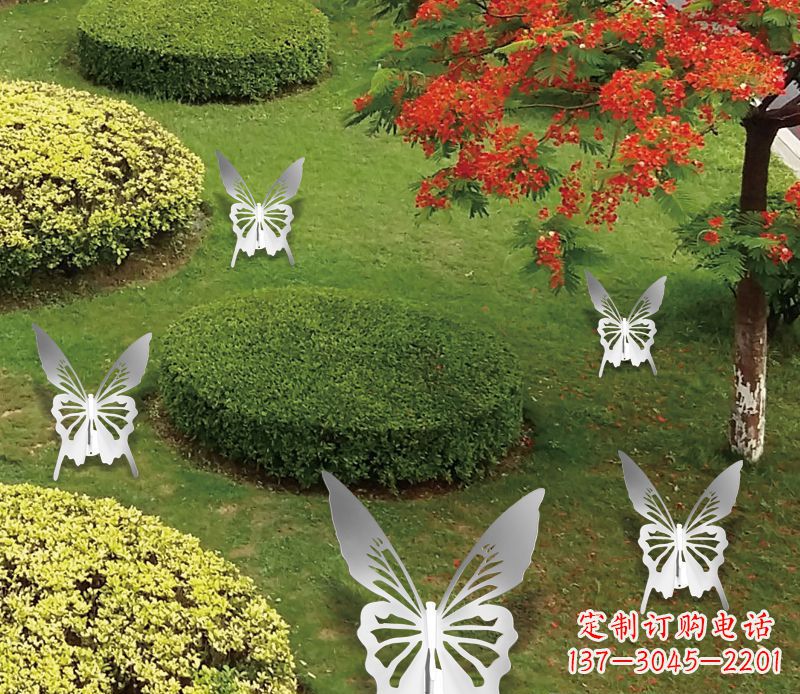 云南灵动飞舞不锈钢蝴蝶雕塑