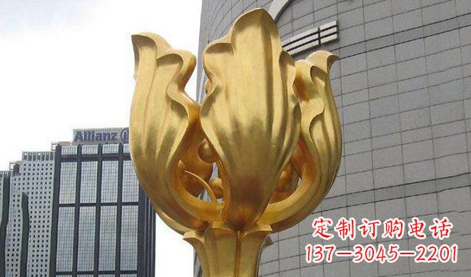 云南不锈钢紫荆花雕塑传承中国文化