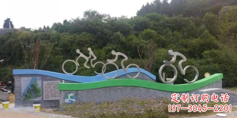 云南不锈钢自行车雕塑——给景区增添一抹绚烂