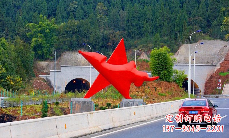 云南不锈钢五角星雕塑标志着和平与希望