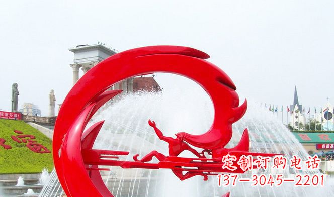 云南夸父的传奇不锈钢雕塑