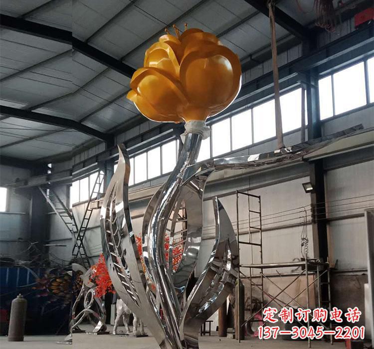 云南不锈钢玫瑰花雕塑一款非凡的艺术品