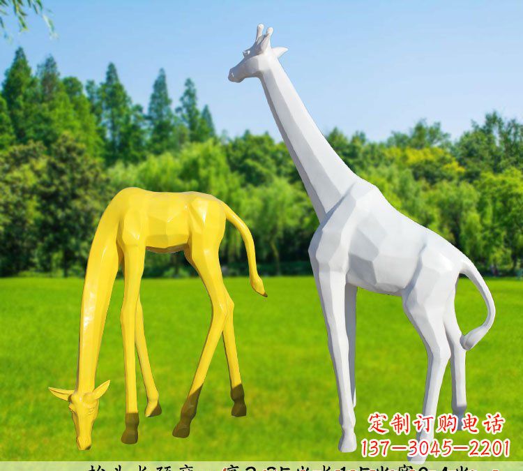 云南不锈钢长颈鹿雕塑完美结合美丽与耐久