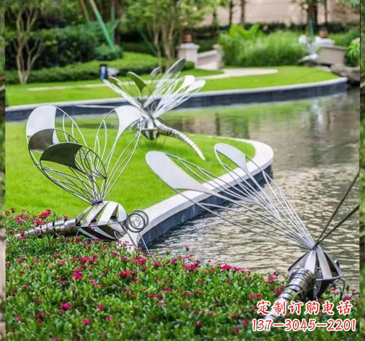 云南不锈钢蜻蜓一件完美的动物雕塑