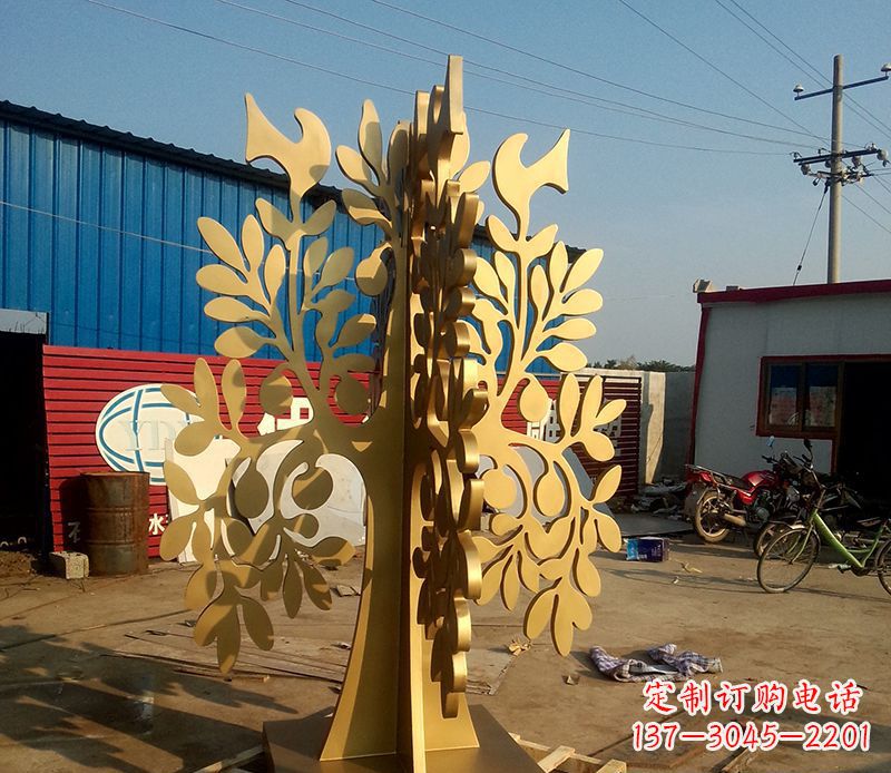 云南不锈钢树叶园林景观雕塑——美妙绝伦的艺术之作