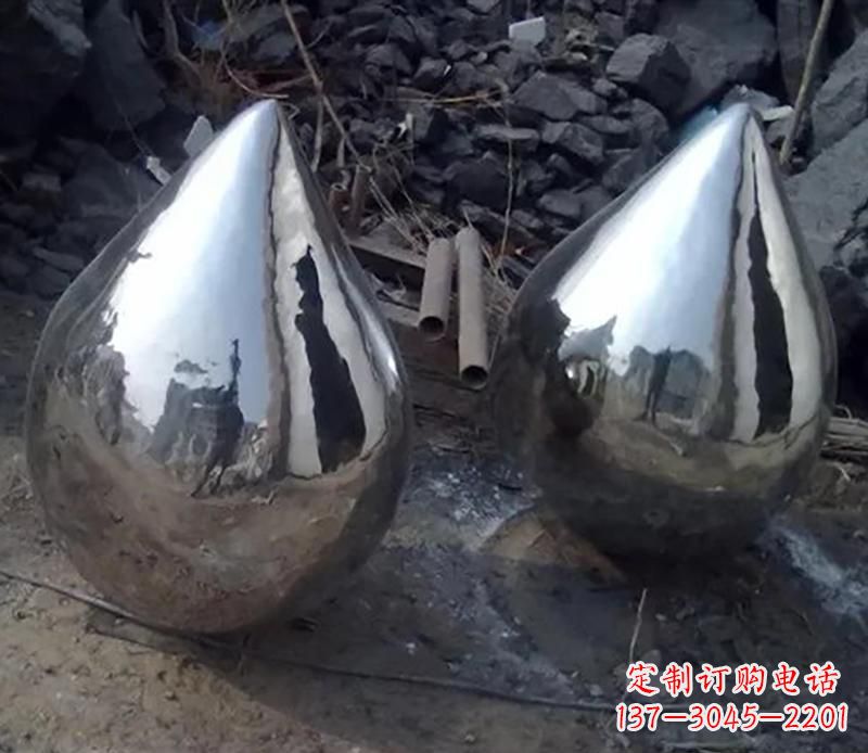 云南不锈钢水滴雕塑美丽绽放
